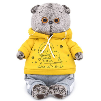 Мягкая игрушка Кот Басик в спортивном костюме, 19см