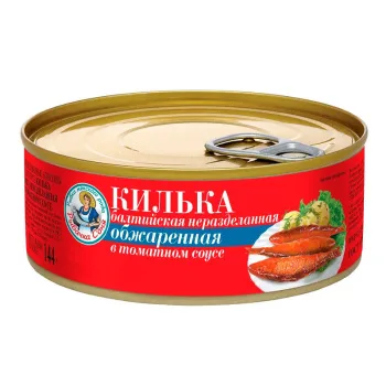 Килька балтийская обжаренная в томатном соусе, Рыбачка Соня, 240г