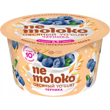 Nemoloko йогурт овсяный черника с витаминами и минералами, 130г