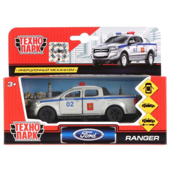 Машина металлическая FORD ranger Пикап полиция, 12см, Технопарк 