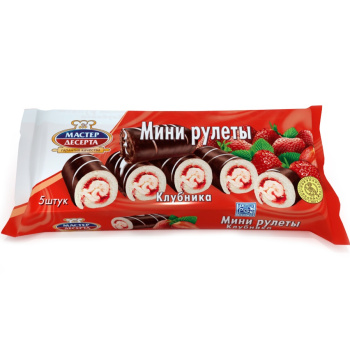 Мини рулеты Мастер Десерта Клубника 175 г