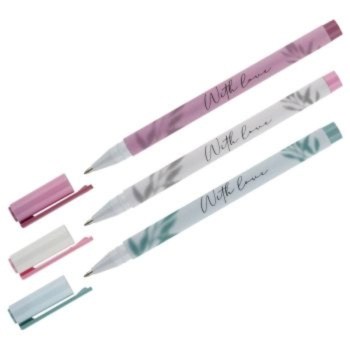 Ручка шариковая MESHU Grace twigs синяя, 0,5мм, ассорти