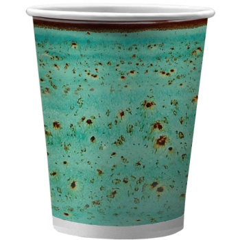 Набор бумажных стаканов Керамика зелёная, 6 шт x 250 мл