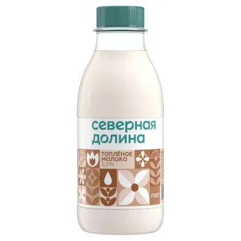 Молоко топлёное Северная долина 3,2% БЗМЖ, 400мл