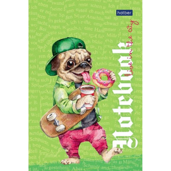 Блокнот А6, клетка на склейке Hatber Мопс, 40 листов