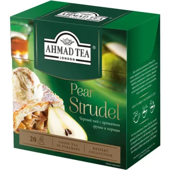 Чай черный Ahmad Tea Грушевый Штрудель в пирамидках, 20х1.8г