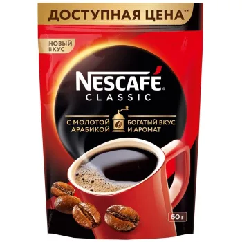 Кофе Нескафе Классик с добавлением молотого 60г