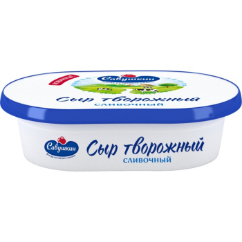 Сыр творожный Савушкин сливочный 60% БЗМЖ, 150г 