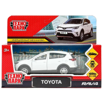 Машина металлическая TOYOTA RAV4, 12 см, белый, Технопарк 