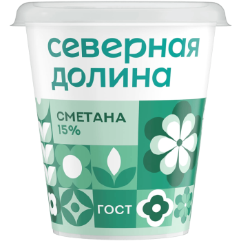 Сметана Северная Долина 15%, 300г