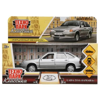 Машина металлическая LADA-2114 SAMARA 12см, серебристая, Технопарк