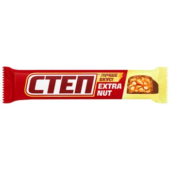 Батончик СТЕП Extra Nut, арахис с мягкой карамелью, глазированный, 47г