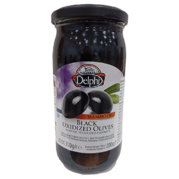 Маслины Delphi, супергигант с косточкой в рассоле, Греция, 350г