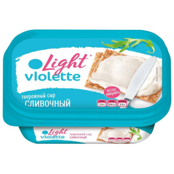 Сыр творожный Карат Виоллета Light Сливочный 60% БЗМЖ, 160г