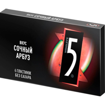 Жевательная резинка Five со вкусом Арбуз, 6 пластинок, 15,6г