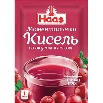 Кисель Моментальный ХААС Клюква 30г