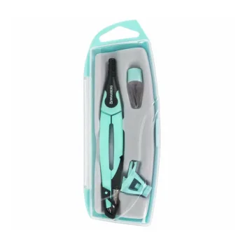 Готовальня Brauberg Ultra, 4 предмета, циркуль 135мм, запасной грифель, насадка, мятный