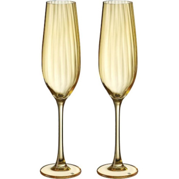 Набор рюмок для шампанского COLUMBA OPTIC, декор оранжевый, 2шт, 260мл