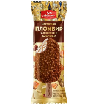 Эскимо Свитлогорье 80г Ваниль с арахисом в карамельной глазури БЗМЖ