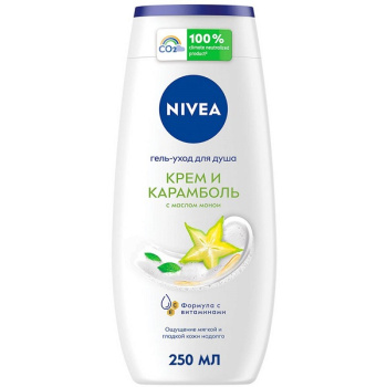 Гель для душа Nivea 250мл Крем и Карамболь