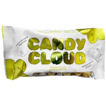 Драже карамельный Candy Cloud Попкорн в белой шоколадной глазури со вкусом йогурта и дыни, 70г