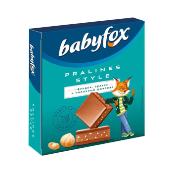Конфеты Babyfox Pralines Style с фундуком, арахисом и молочным шоколадом, 90г