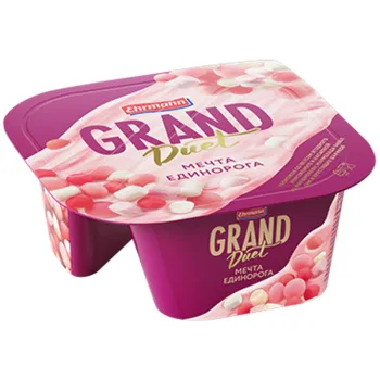 Десерт творожный Grand Duet Мечта единорога со вкусом ягодного мороженого 5,5% БЗМЖ, 135г