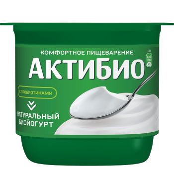 Йогурт АктиБио натуральный 3,5% БЗМЖ, 130г