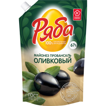 Майонез Ряба Оливковый 67%, 630г
