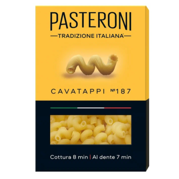 Макаронные изделия Pasteroni 400г Рожки витые №187 обечайка