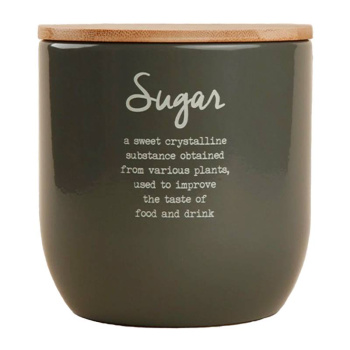 Банка для сахара Sugar Каса Перфекто, с бамбуковой крышкой, серая, 12×12 см, 1,3л