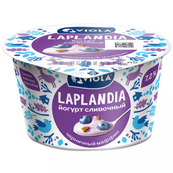 Йогурт Viola Laplandia сливочный, черничный маффин 7,2%, 180г