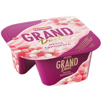 Десерт творожный Grand Duet Мечта единорога со вкусом ягодного мороженого 5,5% БЗМЖ, 135г