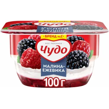 Десерт творожный Чудо малина-ежевика 4,2%, 100г