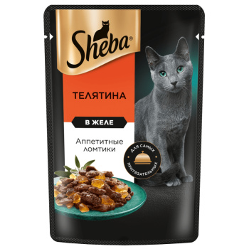 Ломтики Шеба для кошек телятина в желе, 75г