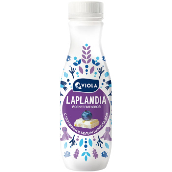 Йогурт питьевой Viola Clean Label с черникой и белым шоколадом 2,5%, 260г