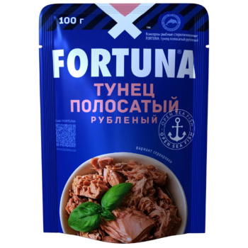 Тунец Fortuna в собственном соку рубленый, 100г