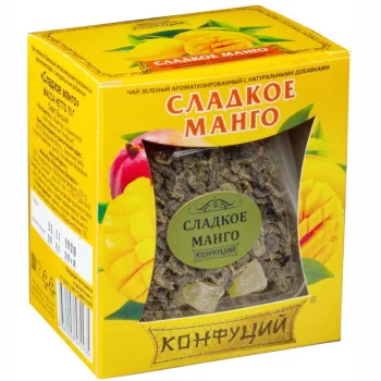 Чай зеленый Сладкое манго 70г крупный лист с добавками