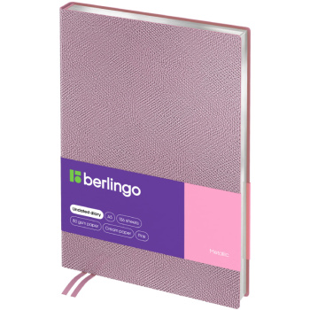 Ежедневник недатированный А5 кожзам Berlingo Metallic, серый срез, розовый, 136 листов