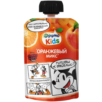 Пюре ФрутоKids 90г яблоко-персик-морковь-апельсин