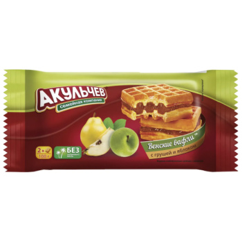Вафли Венские с грушей и яблоком 100г