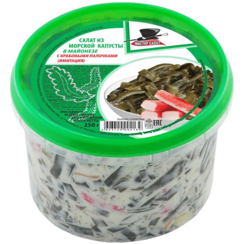 Салат из морской капусты с крабовыми палочками, 250г