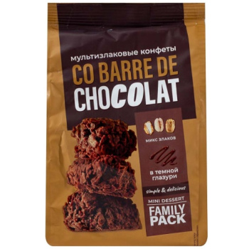 Конфеты мультизлаковые Co barre de Chocolat с темной глазурью 135г