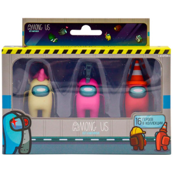 Набор фигурок-штампиков Among Us 3 серия, 3 шт, герой единорог