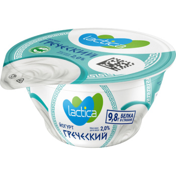 Йогурт греческий 2% 130г стакан Lactica БЗМЖ