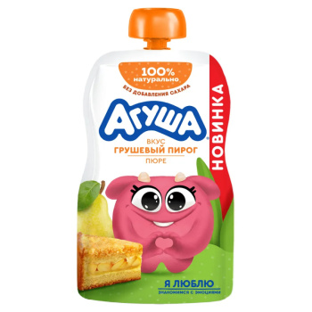 Пюре фруктовое Агуша Грушевый пирог, 80г