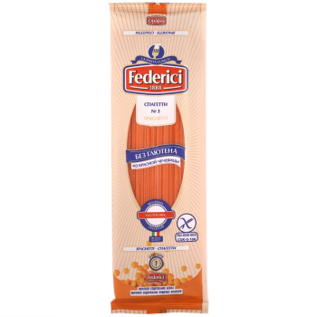Макароны спагетти из красной чечевицы без глютена, Federici, 250г 