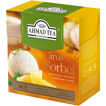Чай зелёный Ahmad Tea Цитрусовый Сорбет в пирамидках, 20х1.8г
