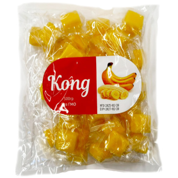 Кубики со вкусом Банана в пакете, 500г