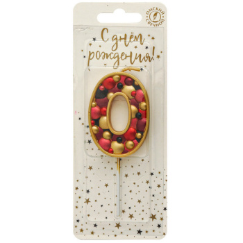 Свеча тортовая пузырьки 0,  золото 